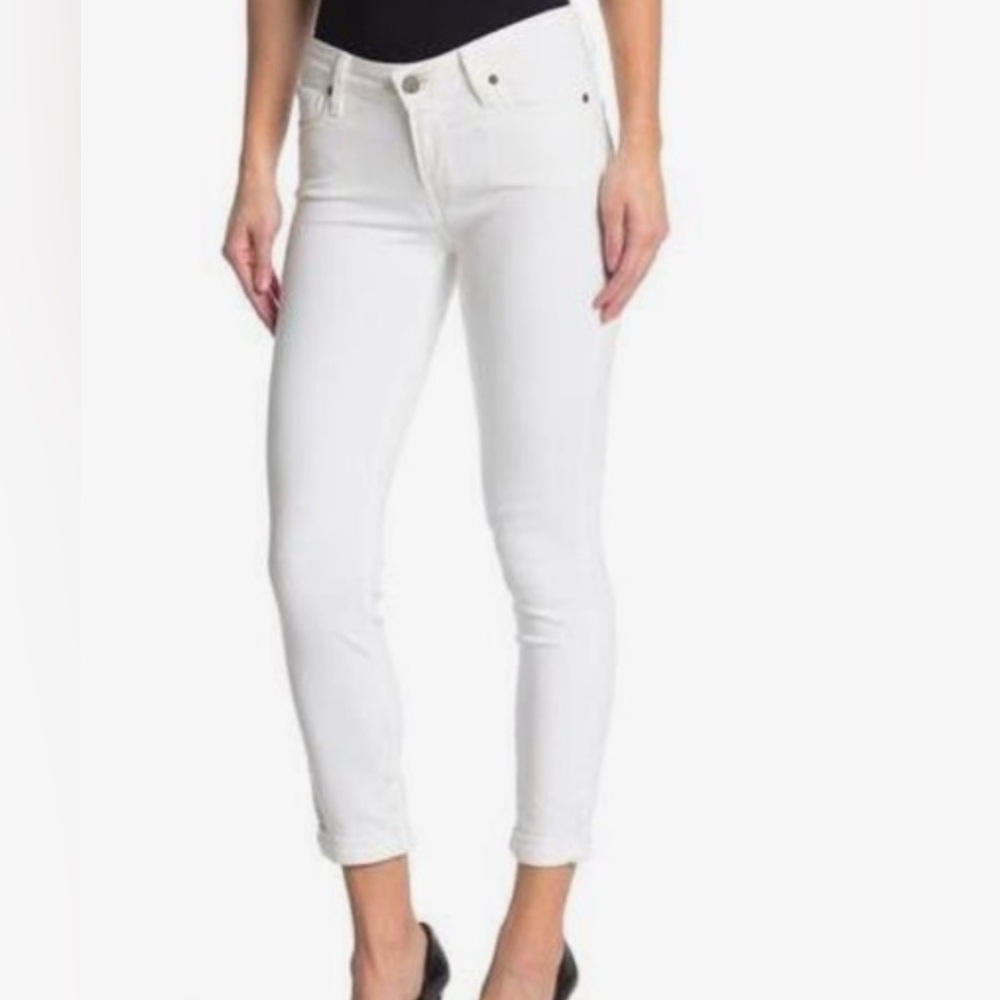 PAIGE Kylie Crop Roll-Up Cuff Jeans | Optic White | Size 26
